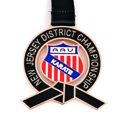 China Custom Taekwondo Medal Medallion With Color Infilled  Soft Enamel With Printing for sale