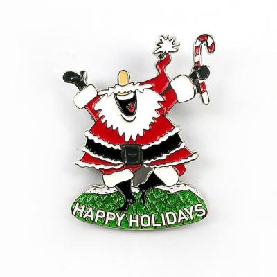 China 2D / 3D Santa Pin Badge With Safety Pin For Christmas Half Marathon for sale