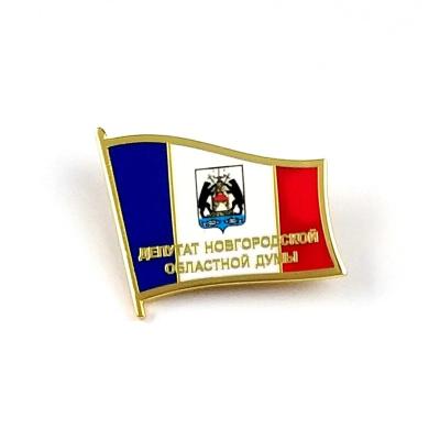 China Gold Finish Custom Flag Lapel Pins Hard Enamel Pin Free Artwork Service for sale