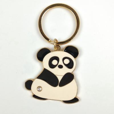 China Custom Panda Element Cute Couple Keychain Metal Cartoon Personalized Keychains for sale