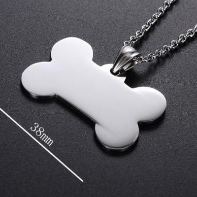 China Etiqueta de identificación de mascota en forma de hueso Logotipo personalizado Etiquetas de identificación de perro en blanco de acero inoxidable en venta