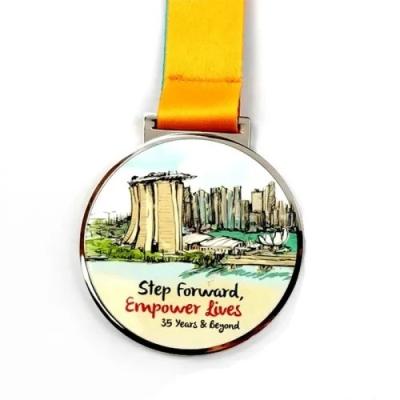 China Custom Insert Medal UV Printing Award met transparant glas Te koop