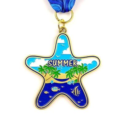 China Die Casting Star Shaped Personalized Medal With Lacquer Baked for sale