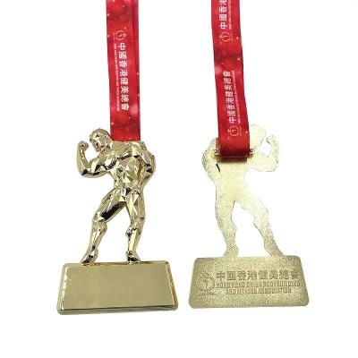 China 3D Fitness Gold Award Bodybuilding Stock Medal for sale