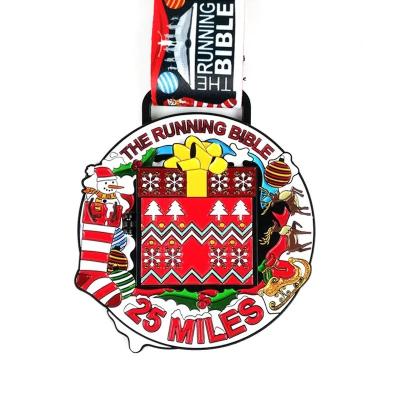 China Personalized Christmas Medal | Santa Running Medal for sale