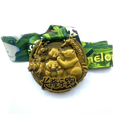 China Antique Gold Joyrun Animal Themed Running Event Medals Solid Texture for sale