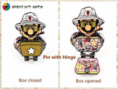 China Super Mario Cartoon Adventurer Unique Hinged Lapel Pin for sale