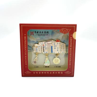 China Museum Commemorative Metallic Fridge Sticker Commemorative Promotion Art Gifts for sale