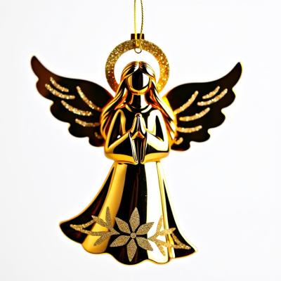 China Celebra la temporada con la serenidad brillante Ornamento de ángel dorado para regalos de promoción de negocios en venta