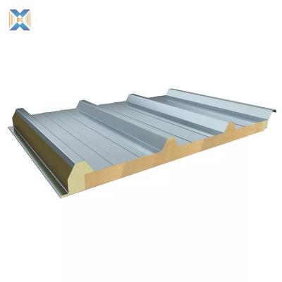 China Modern High Density Sandwich Panels Roof Insulated Roof Panels Rock Wool Sandwich Panels for sale