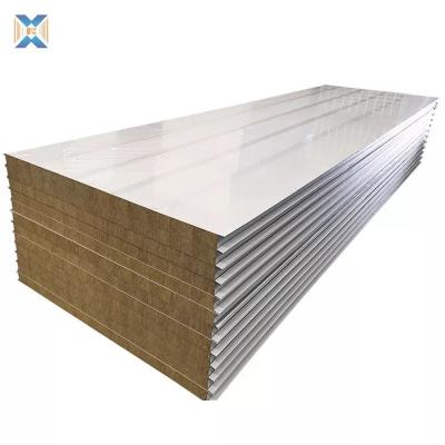 China Modern Rock Wool Board Sandwich Roof Panel Building Cold Room Insulated Metal Panels for sale