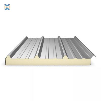 China Modern High Density Fireproof Insulated Rock Wool Wall Panels Sandwich Roofing Panel for sale