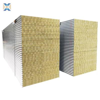 China Modern Fireproof Steel Sandwich Panels Rock Wool Clean Room Panels Sandwich Panels Walls for sale