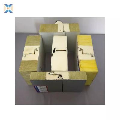 China Modern Customized Sound Insulation Rock Wool Sandwich Panel Insulated Metal Panels For Wall for sale