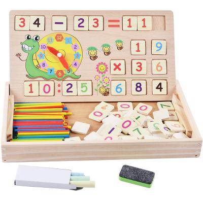 China Preschool Eductional Toys Hot sale Teaching  Learning Multi-Function Montessori  Digital Computing Box educational wooden math toys for sale