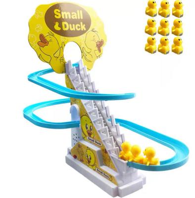 China Lighting and music Hot Preschool Educational Slot Plastic Railway Set Duck Race Electric Slide Track With Small Duck Game Toys for sale