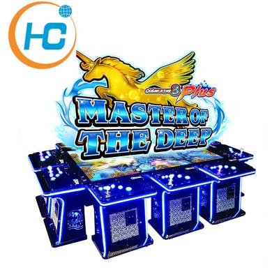 China Adjustable Win Rate Coin Powered Fishing Game Machine 65 Inch Fish Game Table Cabinets Machines For Sale for sale