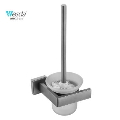 China NEW Morden Bathroom Accessories Gray Wall Mounted Stainless Steel Modern Toilet Brush Holder 2022 from WESDA for sale