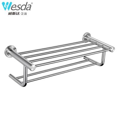 China WESDA Modern Wall Mount Metal Shelves , SUS304 Double Layer Towel Rack for sale