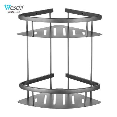 China WESDA NEW 2022 Wall Mounted Type Corner Shelf Bathroom Shower Cart Organizer For Kitchen Toilet 2 Tier Bathroom Corner Shelves for sale