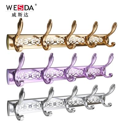 China Modern Chaoan WESDA Ombre 2016 creative hollow out color coat hanger door hook hang space defending aluminum bath D052 for sale