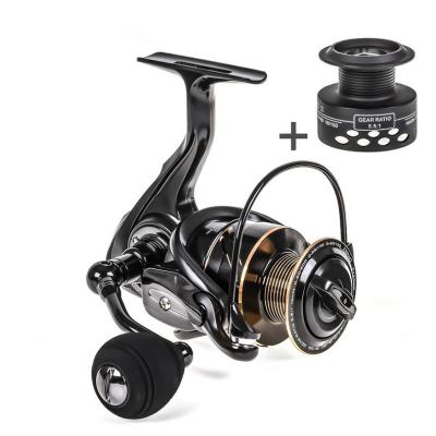 China Hot Sale Factory Wholesale Price Fishing 1000-5000 Wheel Reel Metal Reel Folding Arm PESCA 5.5:1 Straight Spinning Reel for sale