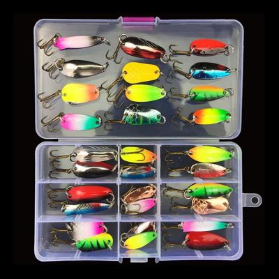 China 30PCS/BOX Wholesale Fishing Lures Kit Including Spoon Colorful Metal OEM Amazon PVC Box WH1005 for sale