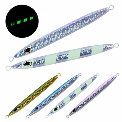 China Lead 120g-400g Metal Big Game Tuna Lures Vertical Saltwater Jigs Glow Lead Baits Deep Sea Fishing Lures Ship Artificial Bait Lures for sale