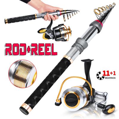 China Carbon 1.5m-3.6m Rod Combo Set Full Reels Kit 3PCS/Set Telescopic Fishing Line Fishing Kit Gift for sale