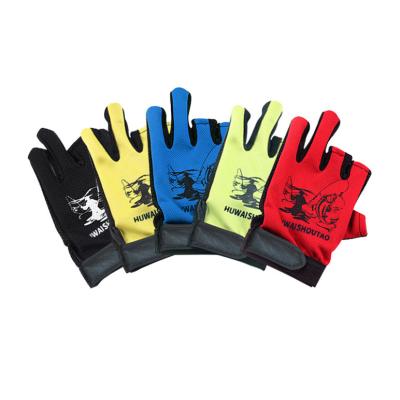 China Outdoor Activities Fishing Promotional Fabric 4 Colors Fishing Fingerless Gloves Durable Fishing Accessories for sale