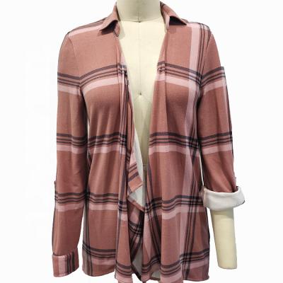 China Wholesale Anti Shrink Style Spring Fashion Long Sleeve Top Girls Wrap Blouse With Lace Back Plaid Shirt for sale