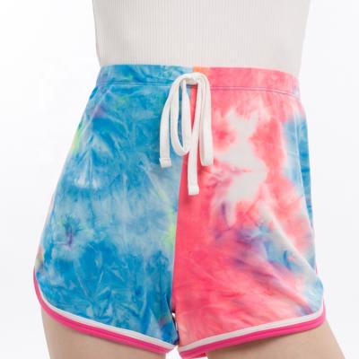 China QUICK DRY Beach Clothing Rainbow Waistband Drawstring Casual Summer Shorts Women for sale