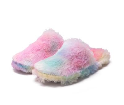 China Plush Fin-toed Unicorn Color Slippers for sale