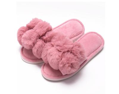 China Plush Toe Valvet Slippers open for sale