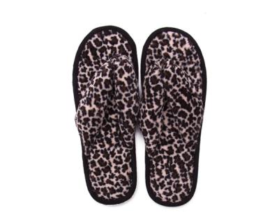 China Coral Fleece & TRP Leopard Pattern Fleece Flip Flops for sale