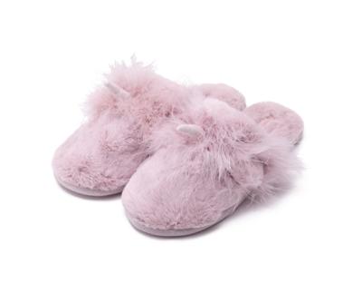 China Fluffy Plush Toe Valvet Slippers With Horn for sale