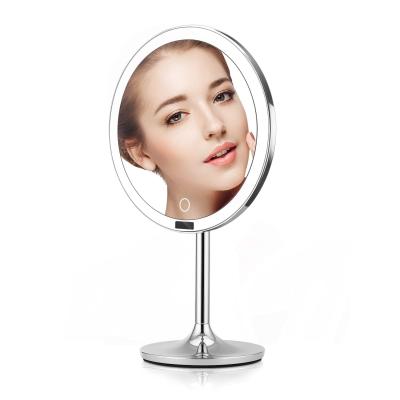 China CHROME lit FINISHED RECHARGEABLE SMART SENSOR BEAUTY MIRROR for sale