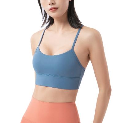 China 2022 New Design Women Gym Yoga Breathable Running Bra Tops Ladies Sports Workout Fitness Push Up Sports Bra for sale