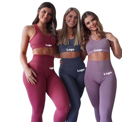 China Wholesale Breathable Athletic Clothing Ladies Gym Fitness Sports Workout Yoga Clothes Seamless Women Activewear Yoga Suit Active Wear Set for sale