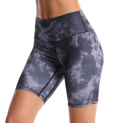 China New Style Breathable Exercise Sports Shorts High Waist Butt Lift Sports Pants Tight Breathable Tie Dye Female Running Gaiters for sale