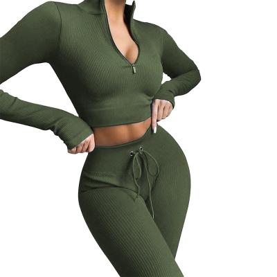 China 2021 Seamless Breathable Long Sleeve Skinny Training Gym Zip Up Sports Women Yoga Jacket for sale