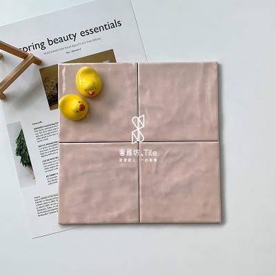 China Modern Foshan wholesale bathroom kitchen waterproof modern matte 5x5 inch wall 120x120 pink ceramic tile for sale