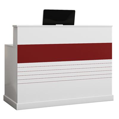 China New Style White+Red Modern Stylish Wooden Color Customizable Size Small Checkout Counter For Clothing Store for sale