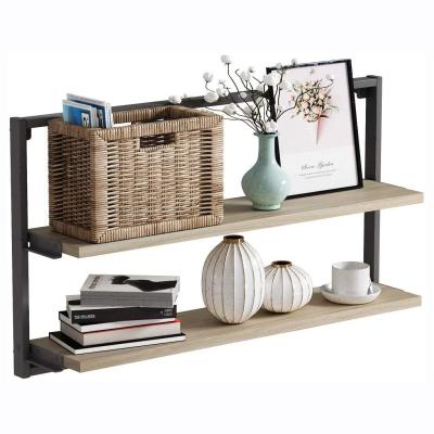 China 2/3-Tier Storage Shelf Organizer Black Metal Bracket Wall Decor Display Ledge Wall Mounted With Chalkboard for sale