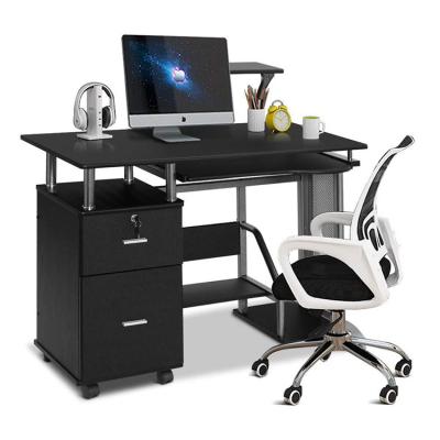 China Modern Office Desks Large Study Computer Workstation Blackboard Glass Top Home Office w/Drawers for sale