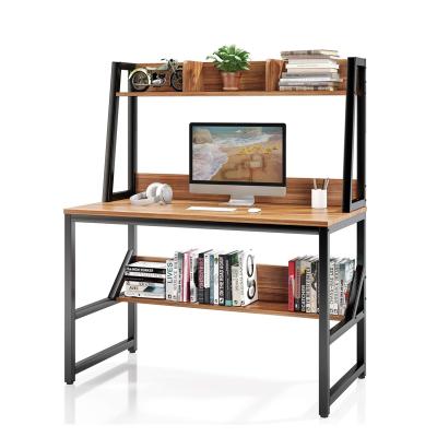 China Computer Desk Spaces Space Saving Design Small 47 Inch Computer Desk Table Home Office With Hutch And Shelf for sale