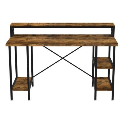 China Industrial Metal Frame Study Table Computer Desk Industrial Standing Solid Wood (Height)Adjustable Custom Made Computer Tables For PC for sale