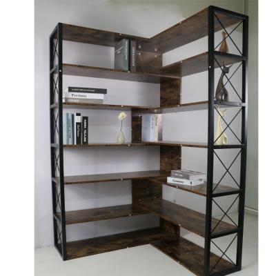 China Adjustable Industrial Open Shelf Home Bookshelf Pipe Iron Metal Storage (Size) Floating Book Shelves for sale