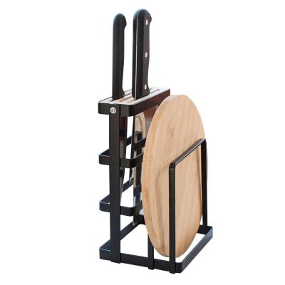 China Simple Minimalist Kitchen Accessories Stand Organizers Metal Knife Stand Knife Storage Holder Cutting Board Rack for sale