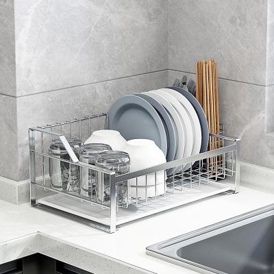 China Hot Selling Viable Amazon Eco Dish Drainer Kitchen Rack Aluminum Dish Drying Rack Folding Expandable Organizer Rustproof Dish Dryer for sale